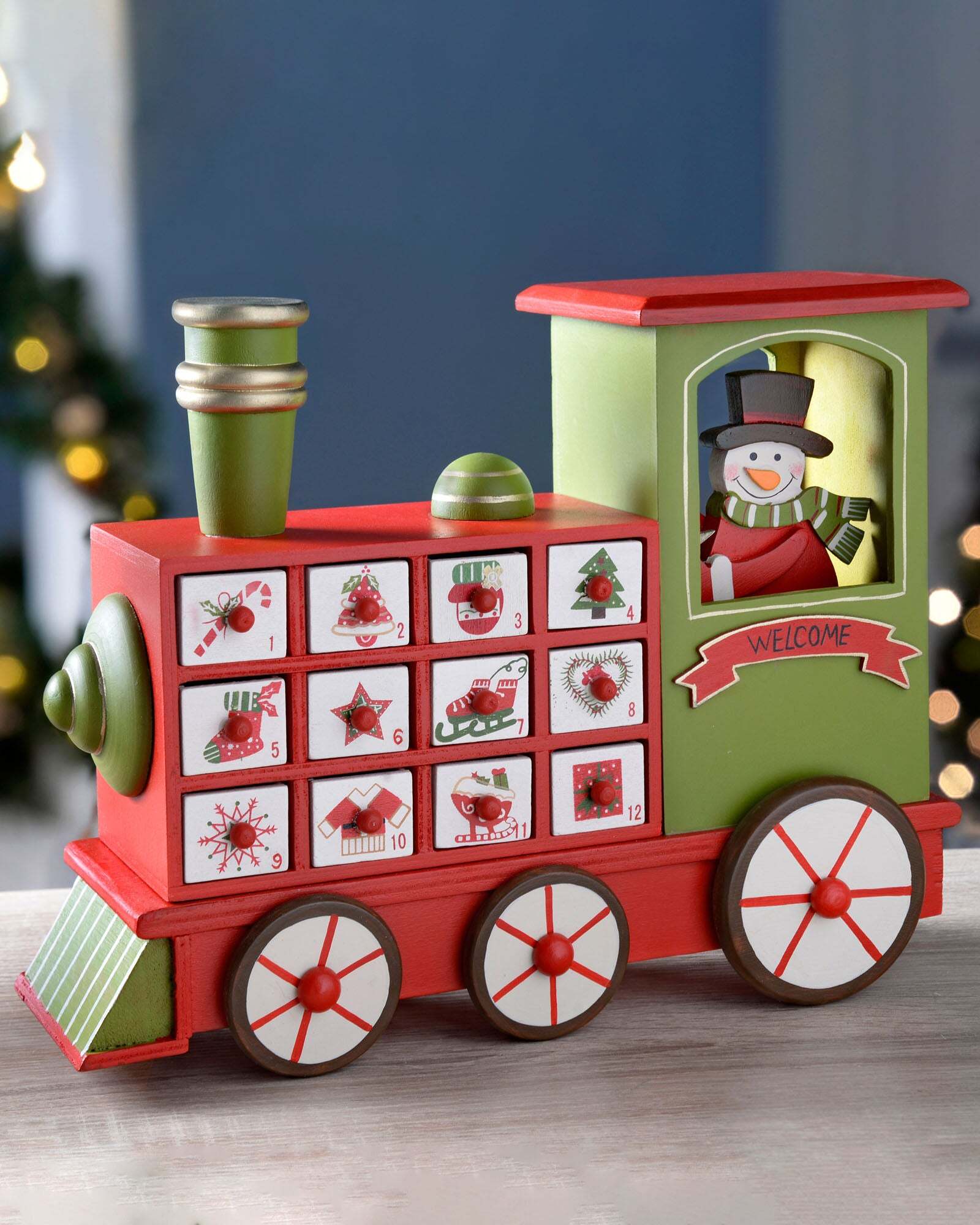 Wooden Train Advent Calendar, 30 cm Discount Store